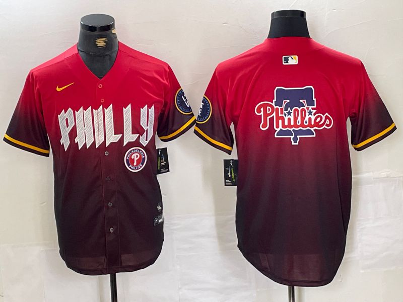 Men Philadelphia Phillies Blank Red City Edition Nike 2024 MLB Jersey style 6->houston astros->MLB Jersey